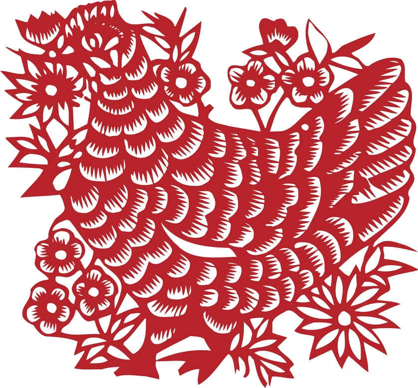 中国风传统民俗吉祥喜庆镂空剪纸窗花图案插画AI矢量PNG设计素材【199】